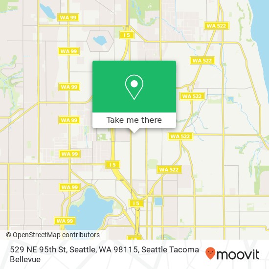 Mapa de 529 NE 95th St, Seattle, WA 98115