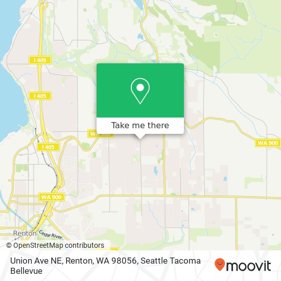 Mapa de Union Ave NE, Renton, WA 98056