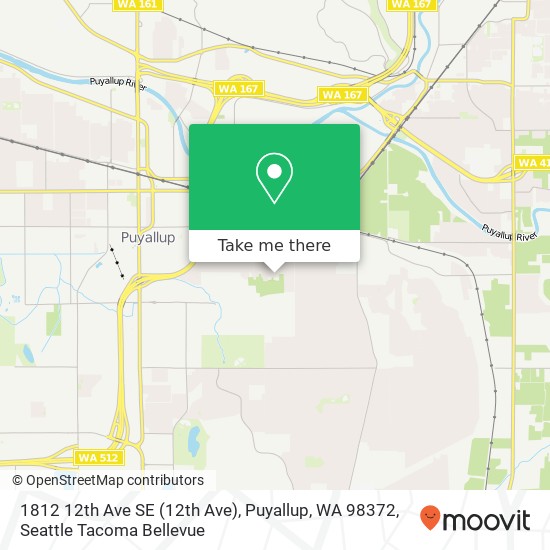 Mapa de 1812 12th Ave SE (12th Ave), Puyallup, WA 98372