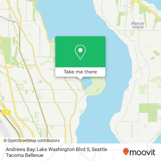 Andrews Bay, Lake Washington Blvd S map