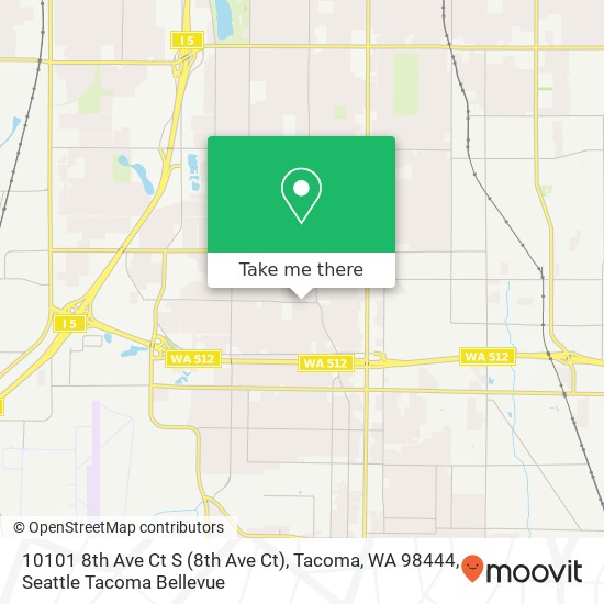 Mapa de 10101 8th Ave Ct S (8th Ave Ct), Tacoma, WA 98444