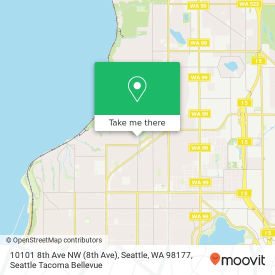 Mapa de 10101 8th Ave NW (8th Ave), Seattle, WA 98177