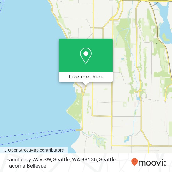 Mapa de Fauntleroy Way SW, Seattle, WA 98136