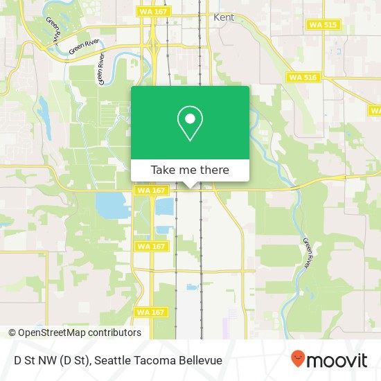 Mapa de D St NW (D St), Auburn, WA 98001