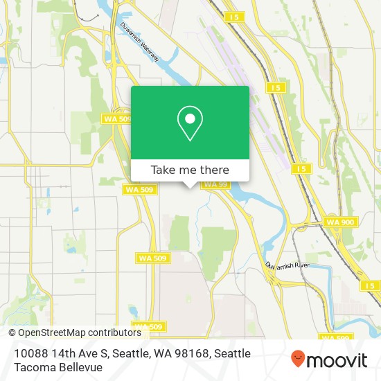 Mapa de 10088 14th Ave S, Seattle, WA 98168