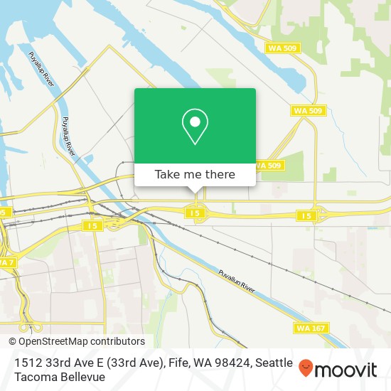 Mapa de 1512 33rd Ave E (33rd Ave), Fife, WA 98424