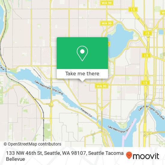 Mapa de 133 NW 46th St, Seattle, WA 98107