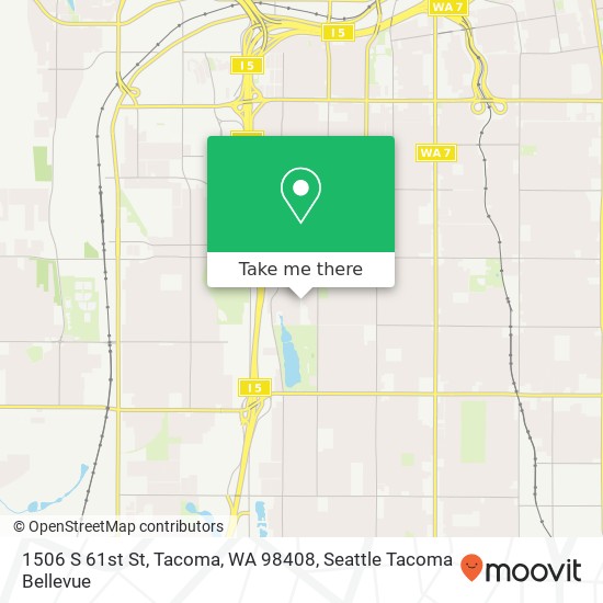Mapa de 1506 S 61st St, Tacoma, WA 98408