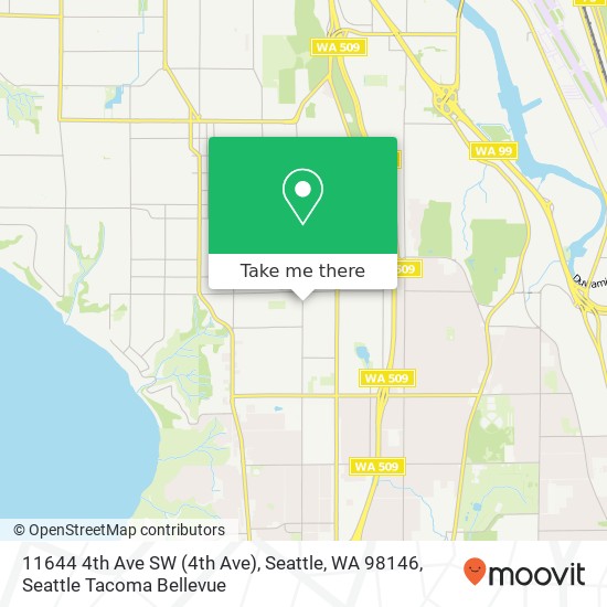 Mapa de 11644 4th Ave SW (4th Ave), Seattle, WA 98146