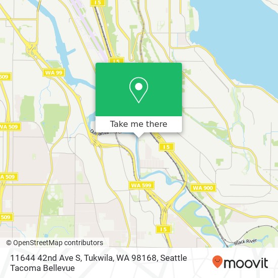 Mapa de 11644 42nd Ave S, Tukwila, WA 98168