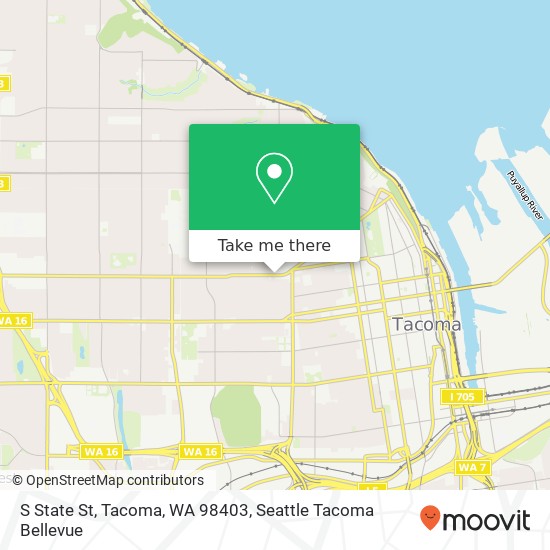 Mapa de S State St, Tacoma, WA 98403