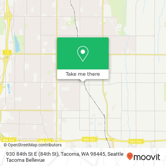 Mapa de 930 84th St E (84th St), Tacoma, WA 98445