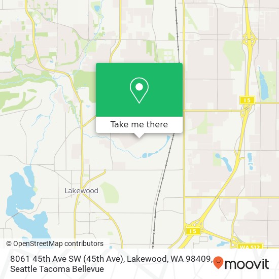 Mapa de 8061 45th Ave SW (45th Ave), Lakewood, WA 98409