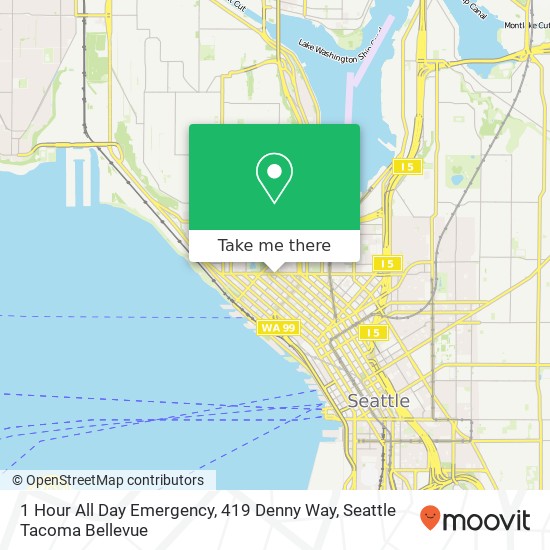 1 Hour All Day Emergency, 419 Denny Way map