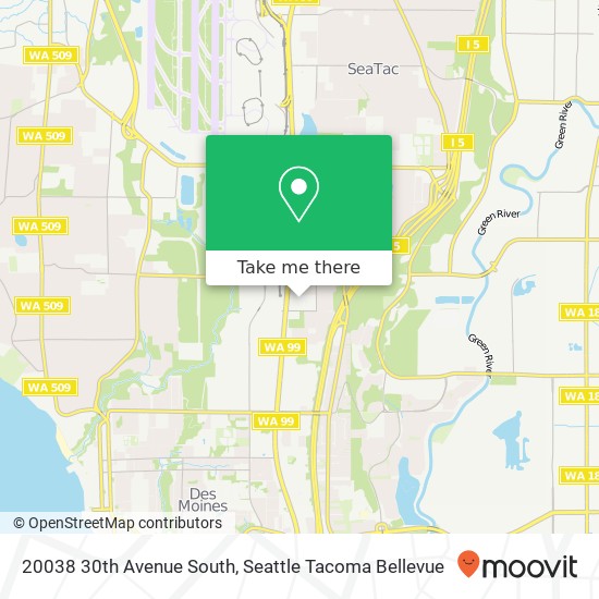 20038 30th Avenue South, 20038 30th Ave S, SeaTac, WA 98198, USA map