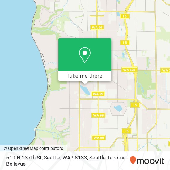Mapa de 519 N 137th St, Seattle, WA 98133