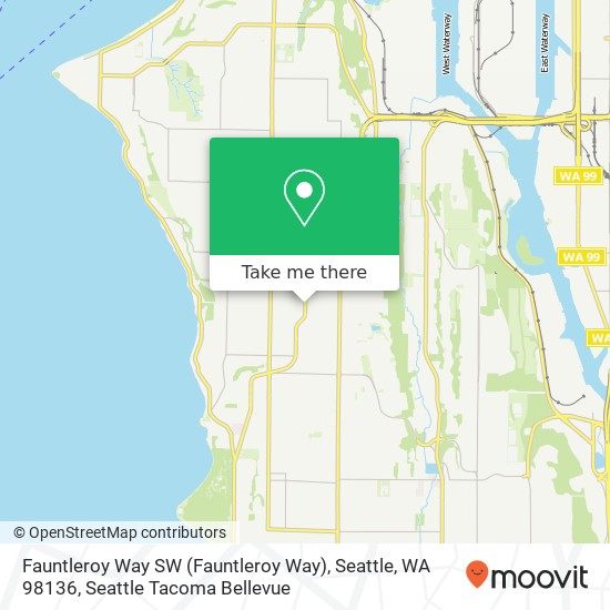 Mapa de Fauntleroy Way SW (Fauntleroy Way), Seattle, WA 98136