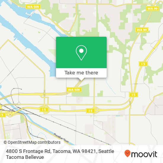 Mapa de 4800 S Frontage Rd, Tacoma, WA 98421