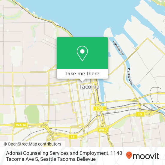 Mapa de Adonai Counseling Services and Employment, 1143 Tacoma Ave S