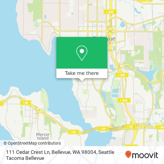 111 Cedar Crest Ln, Bellevue, WA 98004 map