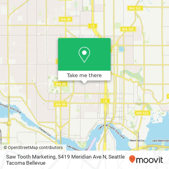 Mapa de Saw Tooth Marketing, 5419 Meridian Ave N