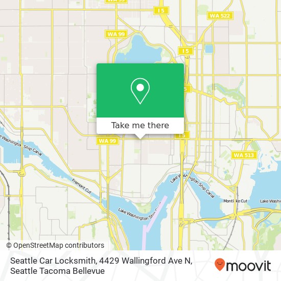 Mapa de Seattle Car Locksmith, 4429 Wallingford Ave N