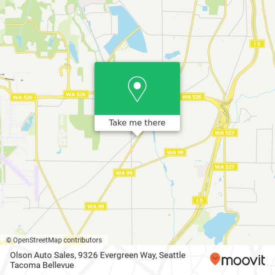 Mapa de Olson Auto Sales, 9326 Evergreen Way