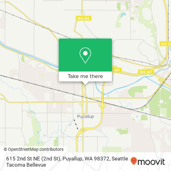 Mapa de 615 2nd St NE (2nd St), Puyallup, WA 98372