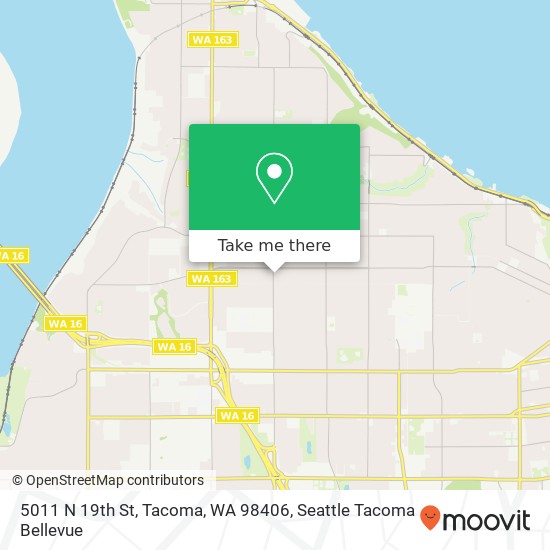 Mapa de 5011 N 19th St, Tacoma, WA 98406