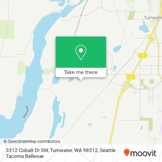 Mapa de 3312 Cobalt Dr SW, Tumwater, WA 98512