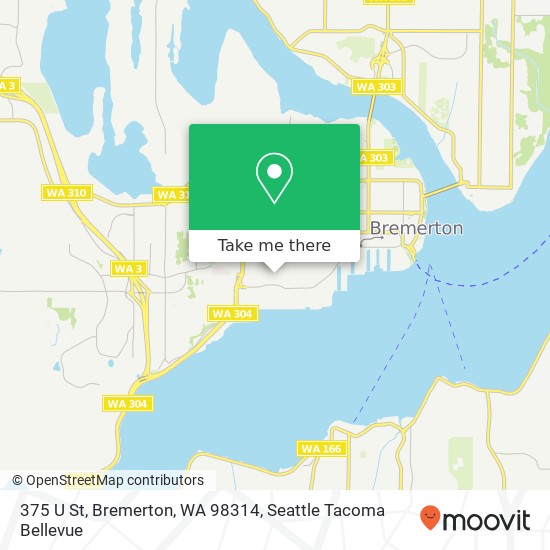 Mapa de 375 U St, Bremerton, WA 98314