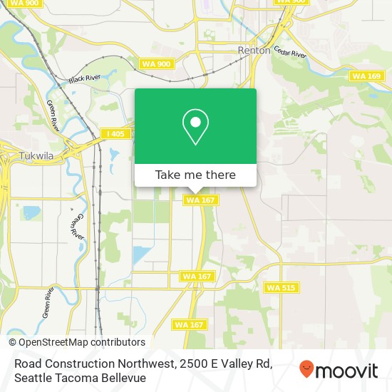 Road Construction Northwest, 2500 E Valley Rd map