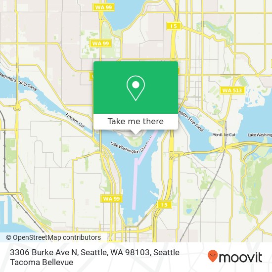 Mapa de 3306 Burke Ave N, Seattle, WA 98103