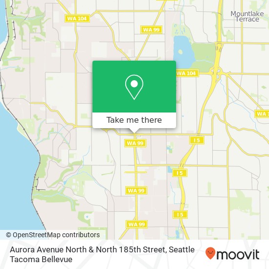 Aurora Avenue North & North 185th Street, Aurora Ave N & N 185th St, Shoreline, WA 98133, USA map