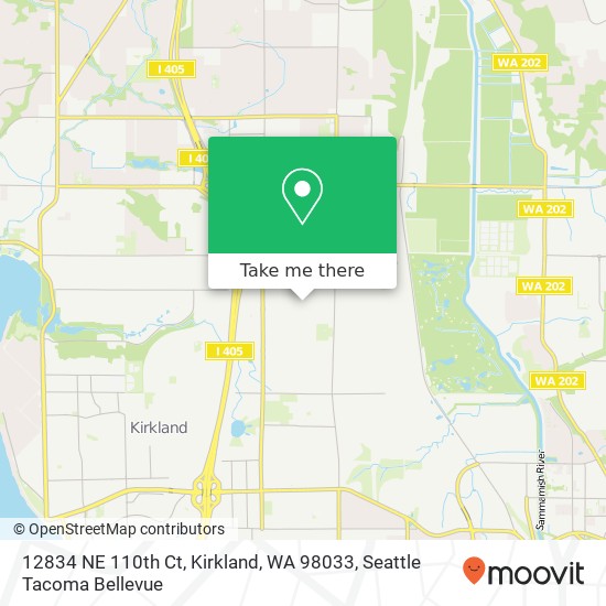 Mapa de 12834 NE 110th Ct, Kirkland, WA 98033