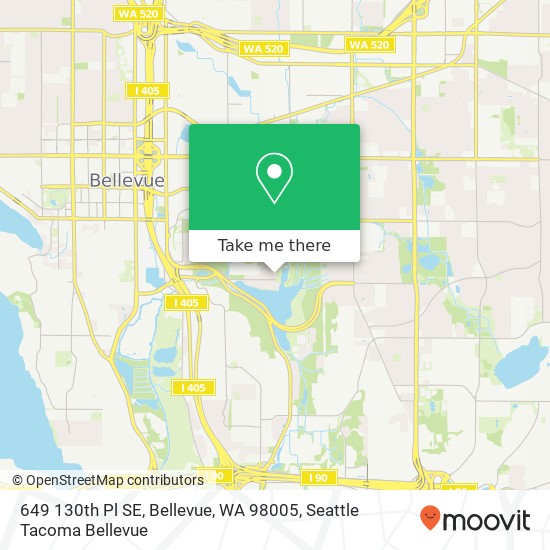 Mapa de 649 130th Pl SE, Bellevue, WA 98005