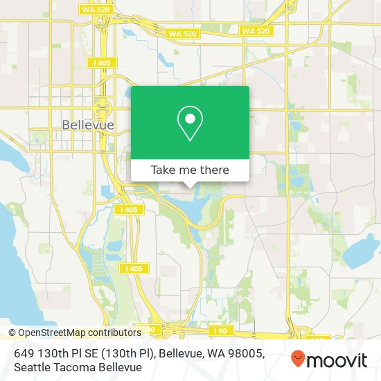 Mapa de 649 130th Pl SE (130th Pl), Bellevue, WA 98005