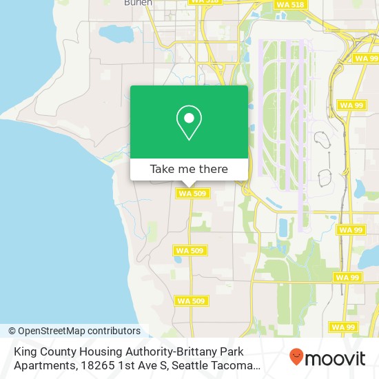 King County Housing Authority-Brittany Park Apartments, 18265 1st Ave S map