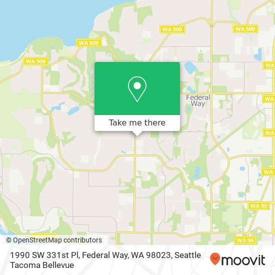 Mapa de 1990 SW 331st Pl, Federal Way, WA 98023