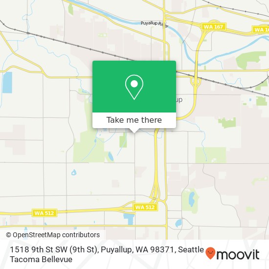 Mapa de 1518 9th St SW (9th St), Puyallup, WA 98371