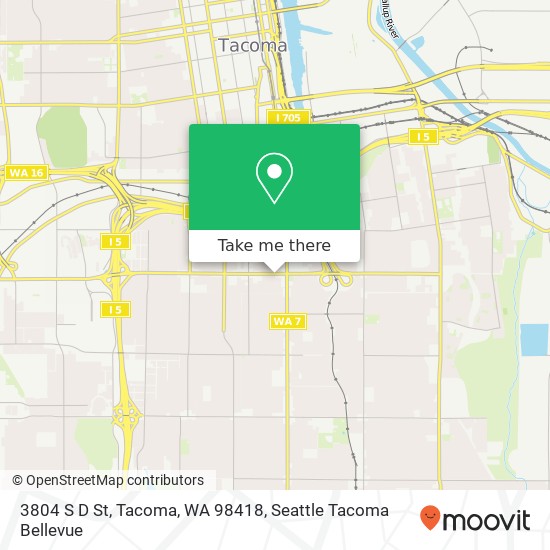 Mapa de 3804 S D St, Tacoma, WA 98418