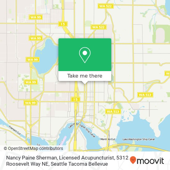 Mapa de Nancy Paine Sherman, Licensed Acupuncturist, 5312 Roosevelt Way NE