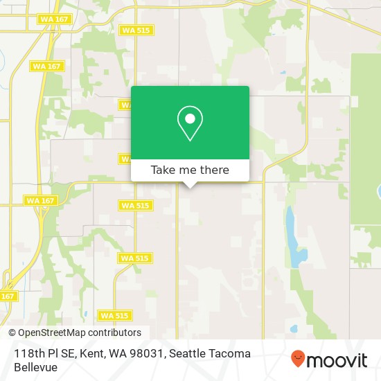 Mapa de 118th Pl SE, Kent, WA 98031