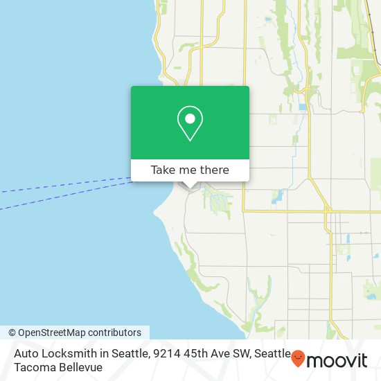 Auto Locksmith in Seattle, 9214 45th Ave SW map