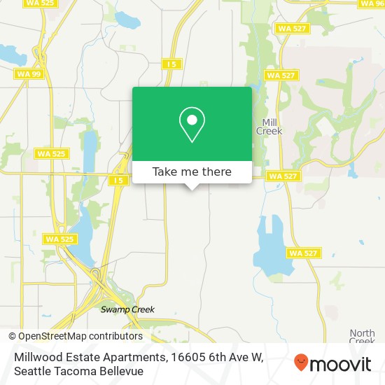 Mapa de Millwood Estate Apartments, 16605 6th Ave W