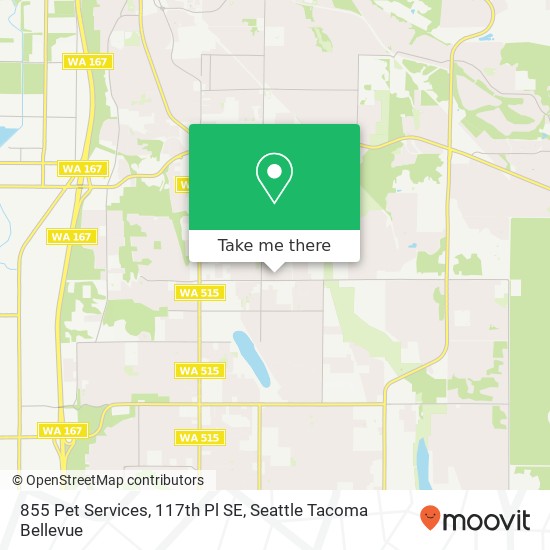 Mapa de 855 Pet Services, 117th Pl SE