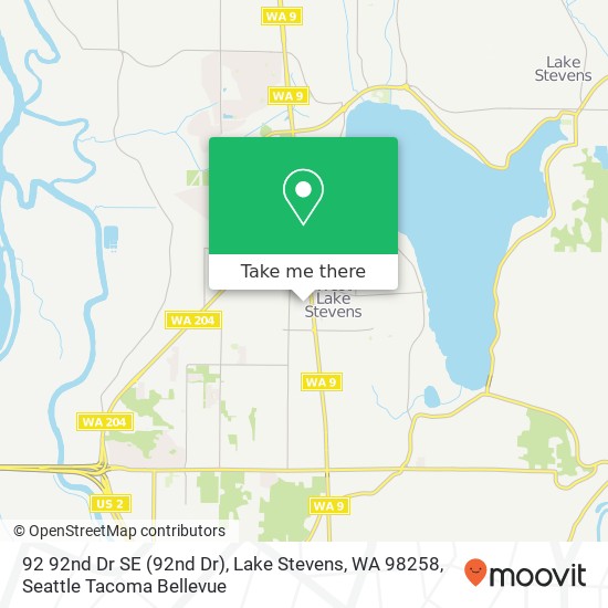 Mapa de 92 92nd Dr SE (92nd Dr), Lake Stevens, WA 98258