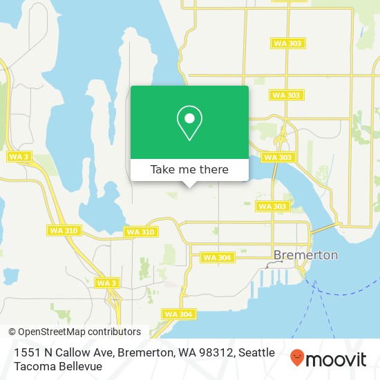 Mapa de 1551 N Callow Ave, Bremerton, WA 98312