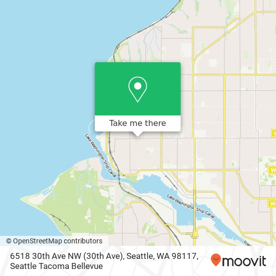 Mapa de 6518 30th Ave NW (30th Ave), Seattle, WA 98117