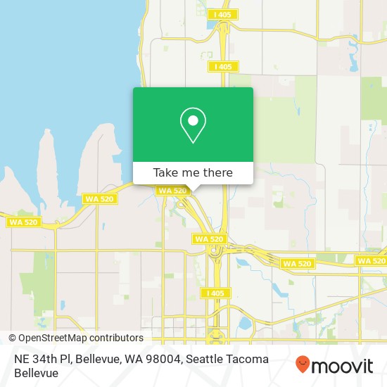 Mapa de NE 34th Pl, Bellevue, WA 98004